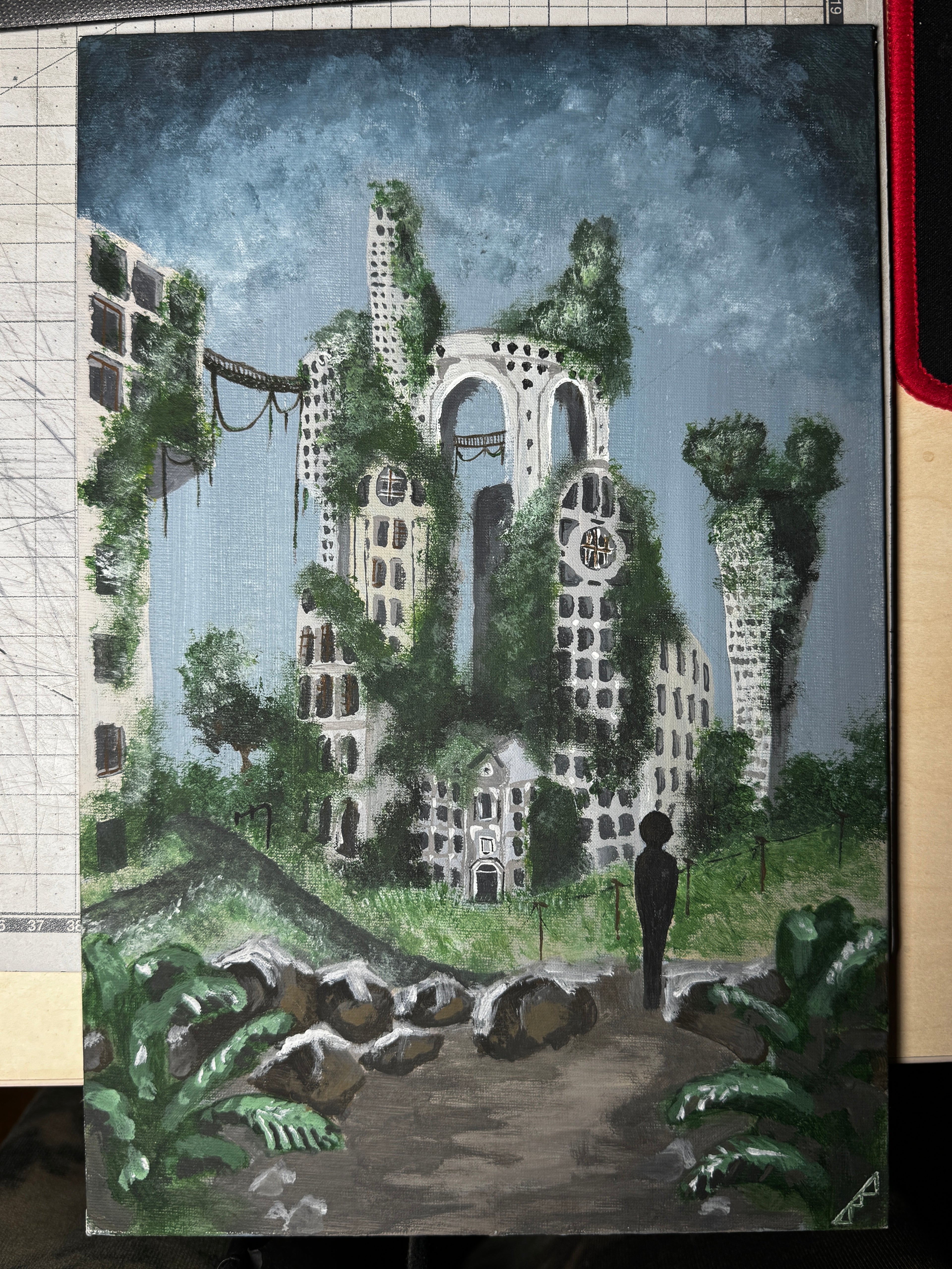 Obraz akrylowy na płótnie lnianym 20x30 cm "Miasto"