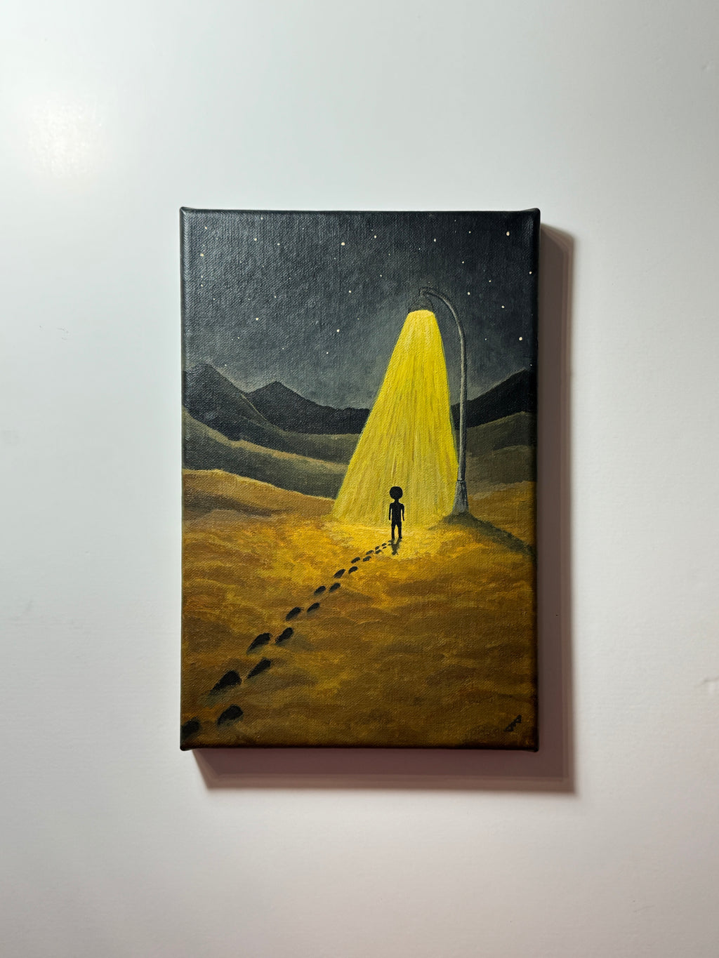 "there is no moon here" Obraz akrylowy na płótnie lnianym 20x30cm