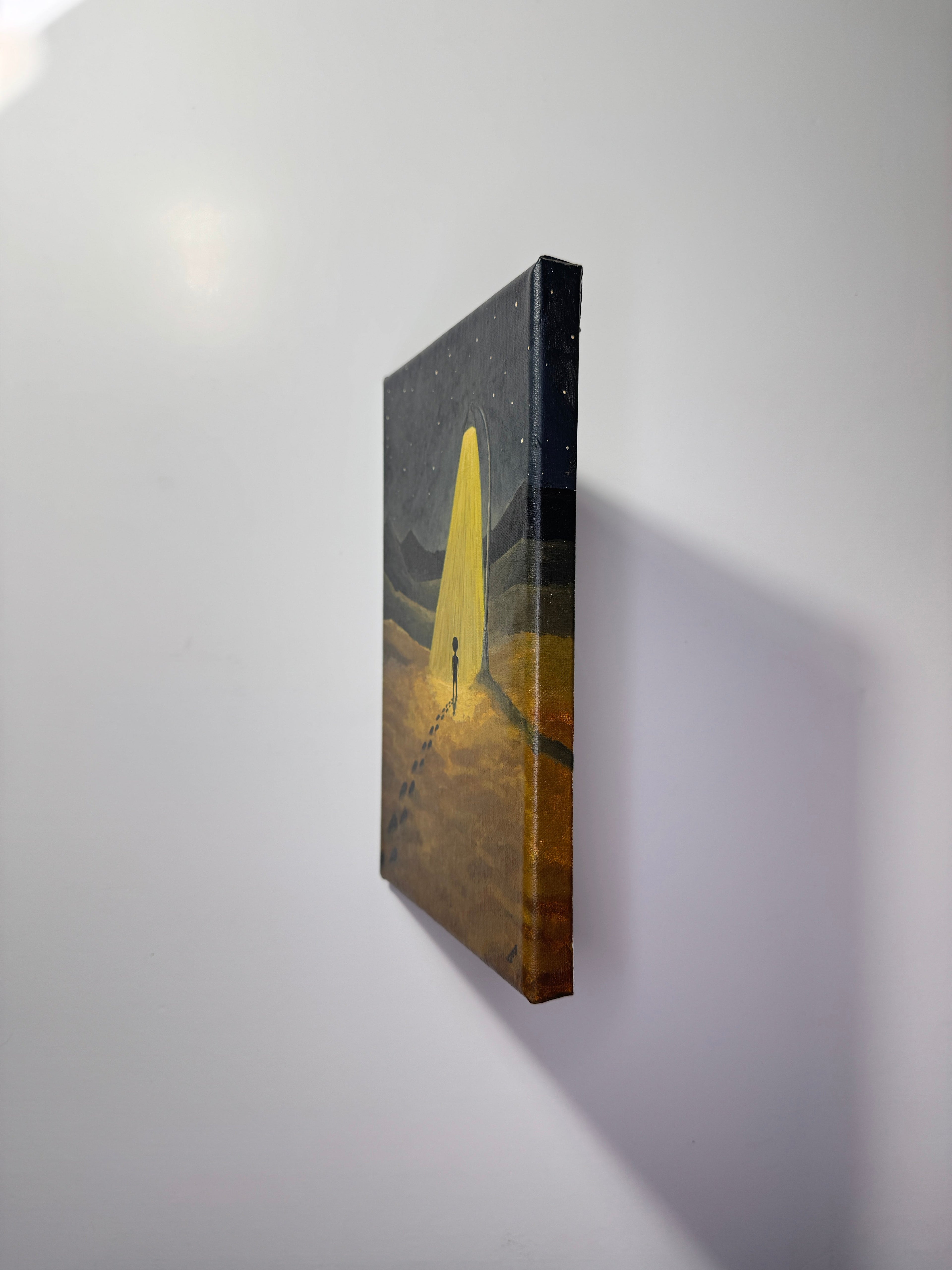 "there is no moon here" Obraz akrylowy na płótnie lnianym 20x30cm