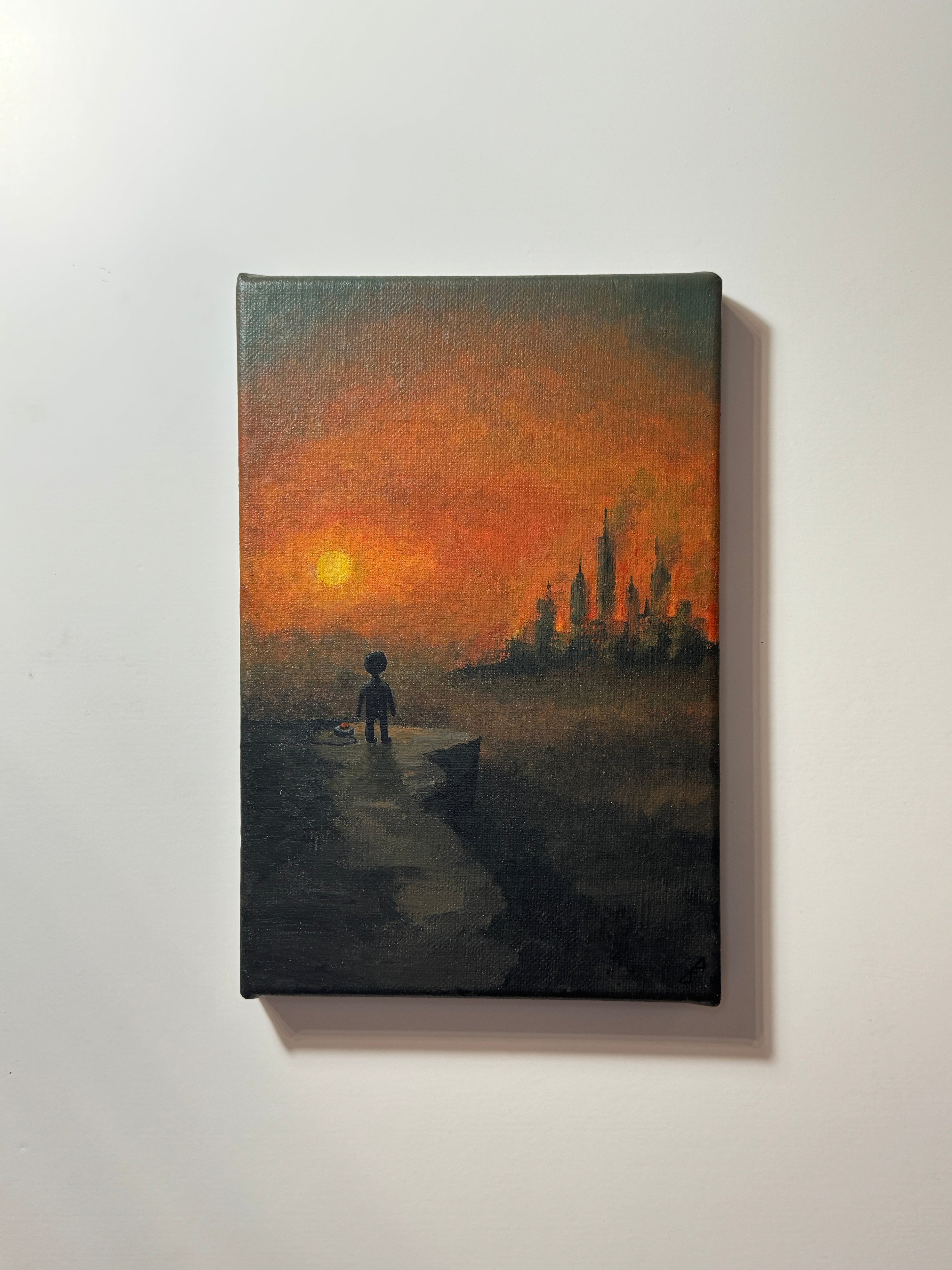 "there is nothing left here" Obraz akrylowy na płótnie lnianym 20x30cm