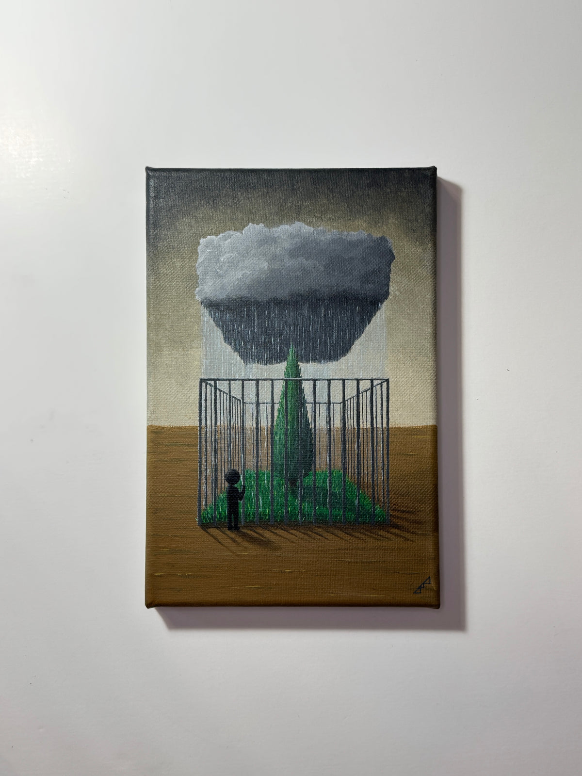 "who is truly the prisoner?" Obraz akrylowy na płótnie lnianym 20x30cm