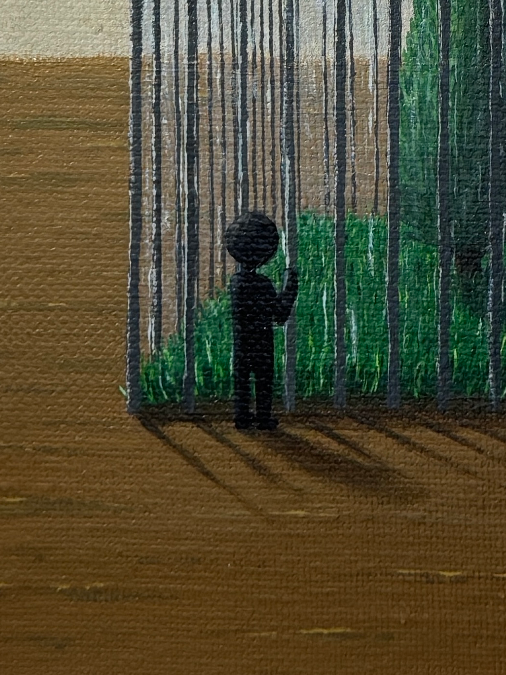 "who is truly the prisoner?" Obraz akrylowy na płótnie lnianym 20x30cm