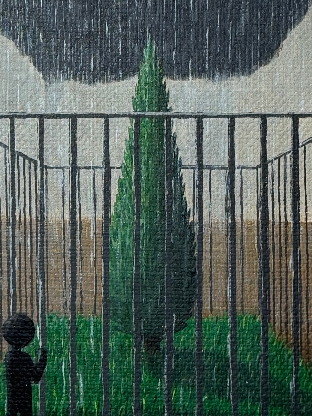 "who is truly the prisoner?" Obraz akrylowy na płótnie lnianym 20x30cm