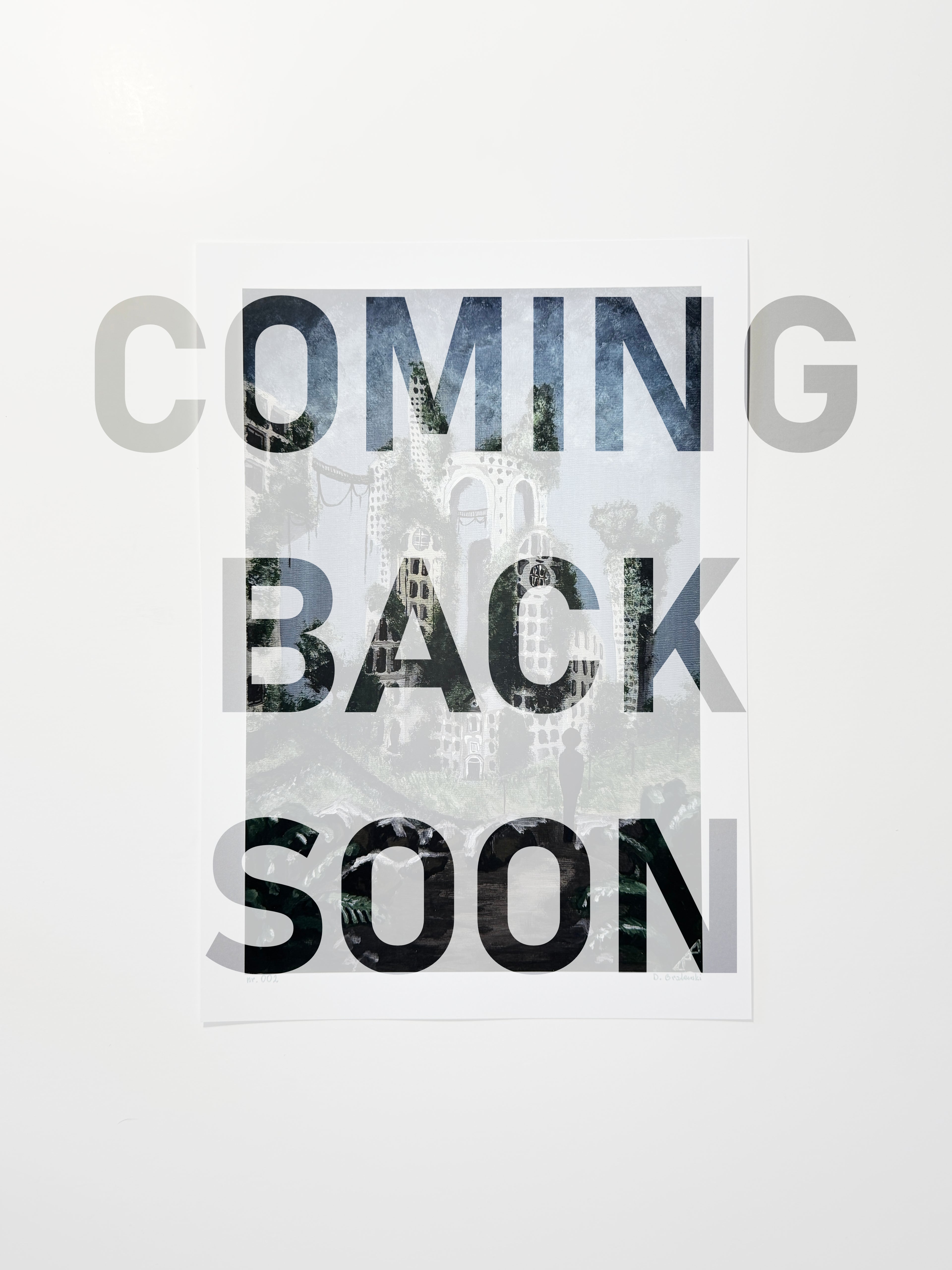 "where is my office now?" Print artystyczny na papierze satynowym 350 g/m² 20x30 cm