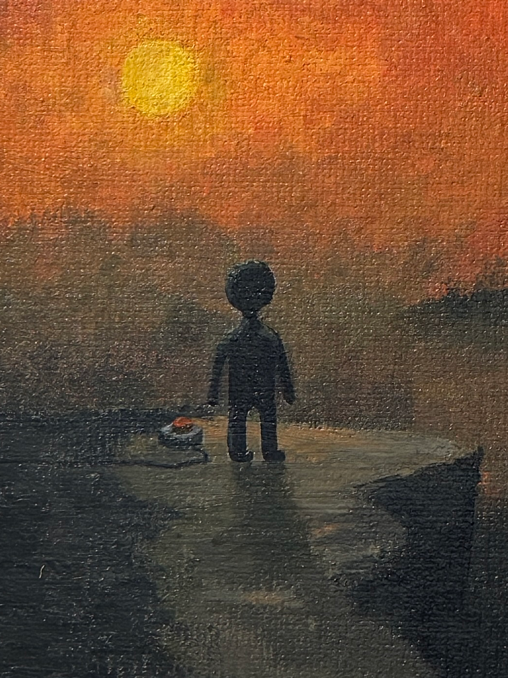 "there is nothing left here" Obraz akrylowy na płótnie lnianym 20x30cm