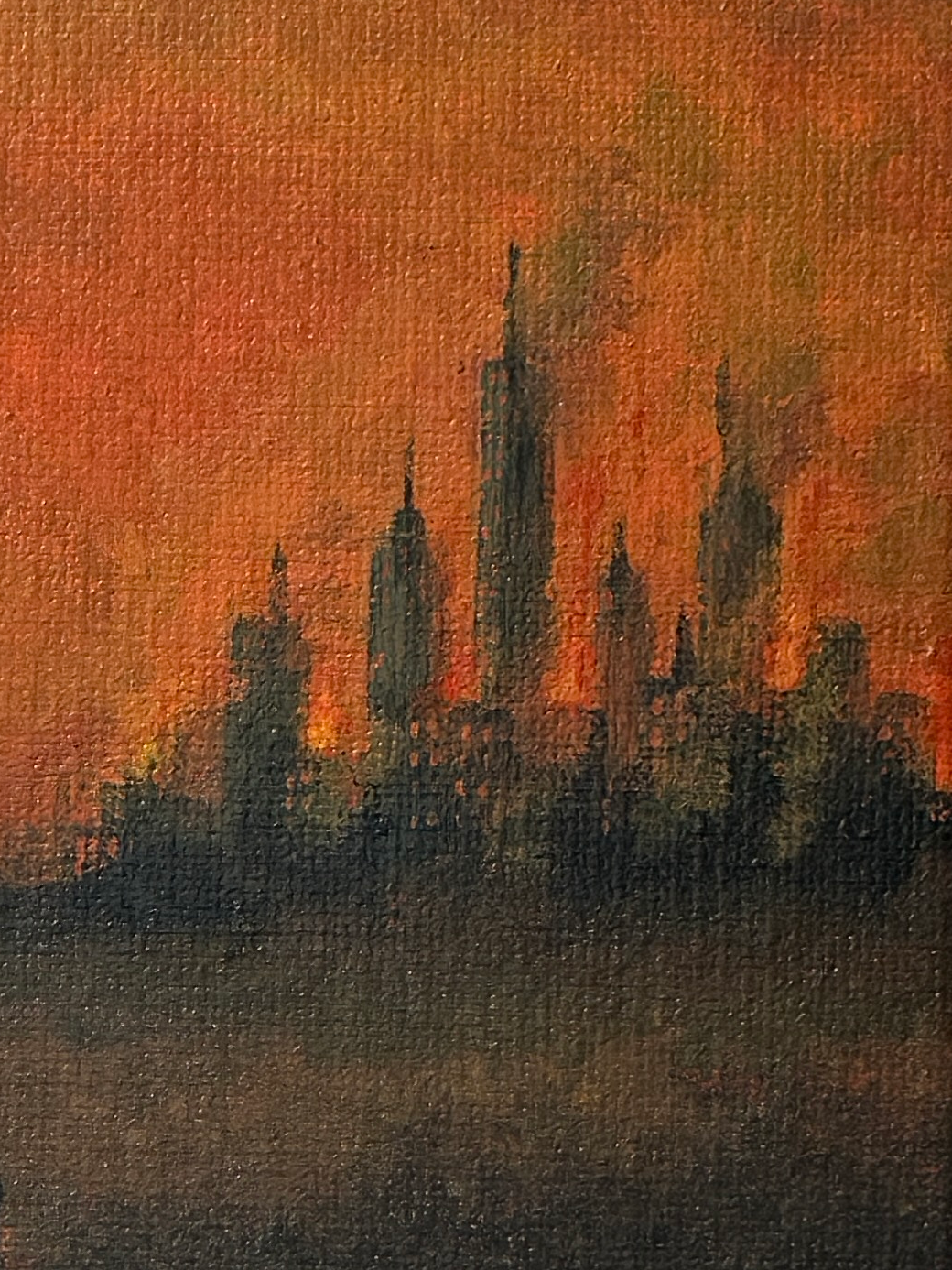 "there is nothing left here" Obraz akrylowy na płótnie lnianym 20x30cm
