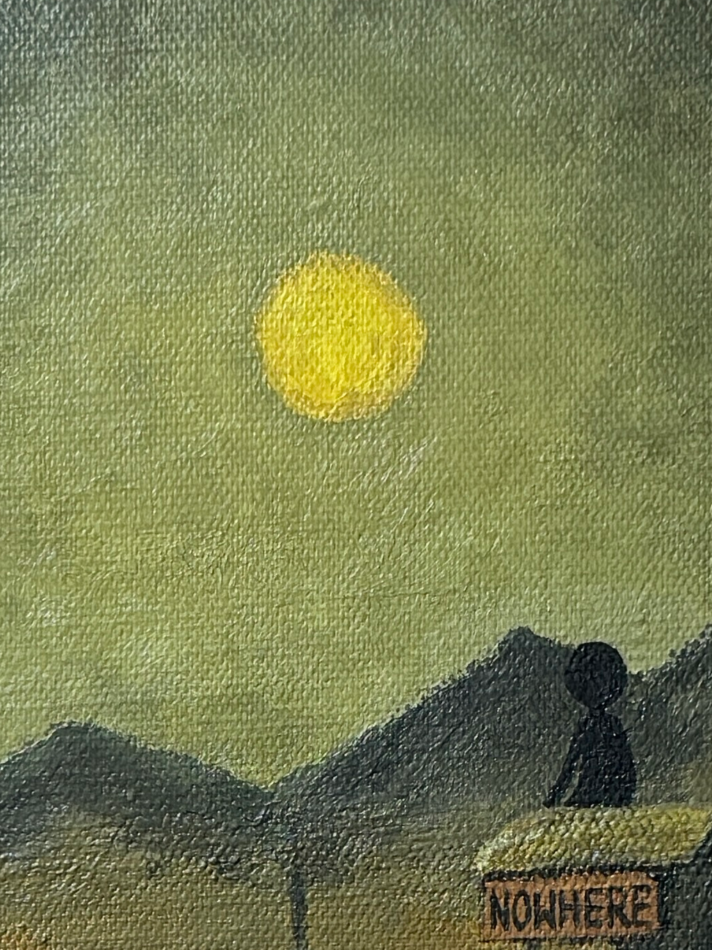 "don't forget your backpack" Obraz akrylowy na płótnie lnianym 20x30cm
